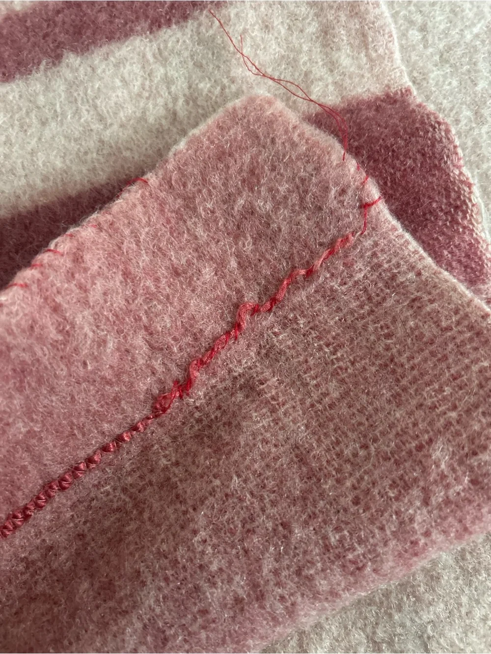 Vintage St. Mary’s wool Pink Striped Throw Blanket